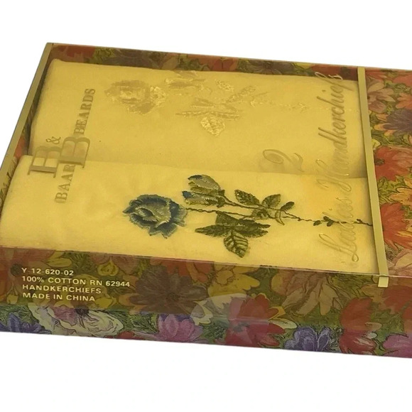 Vintage Hankies Baar & Beards Ladies Embroidered Handkerchiefs In Original Box - Picture 5 of 10